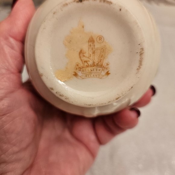 Vintage Belleek Small Pitcher Clover Design - Picture 6 of 8